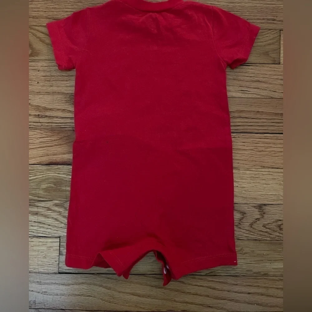 Nike | short sleeve red romper | baby boy 9mo